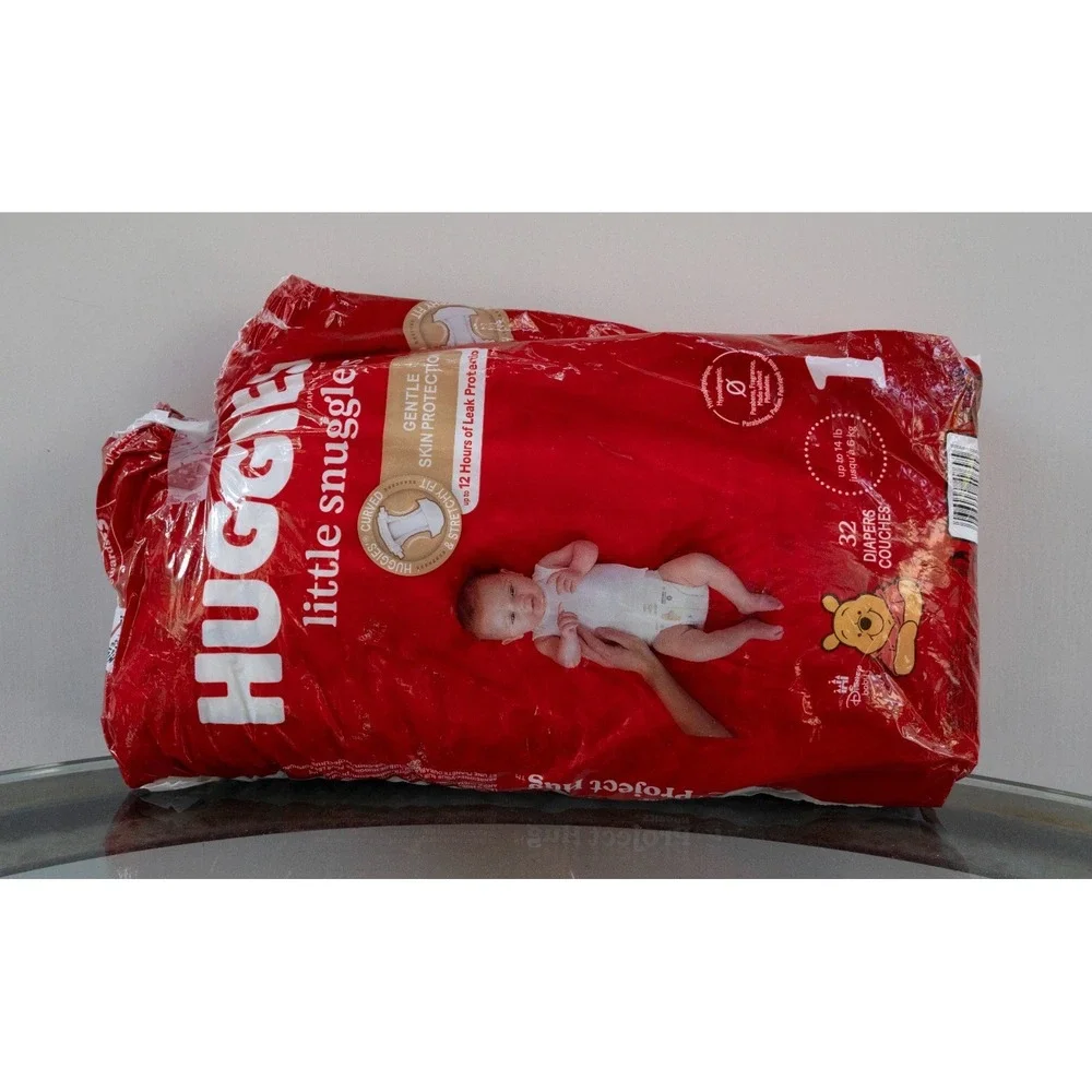 Lot of 78 Huggies Little Snugglers Baby Diapers - 21 / Size‎ 1 - 57 / Size 2